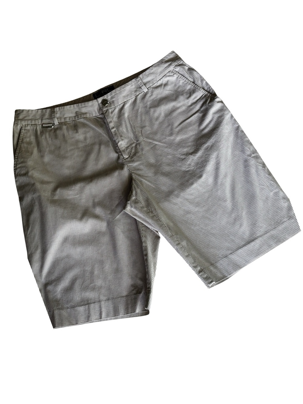 Ralph Lauren Beige Pinstriped Flat Front Men's Shorts
